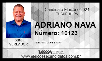 Candidato ADRIANO NAVA 2024 - TUCURUÍ - Eleições