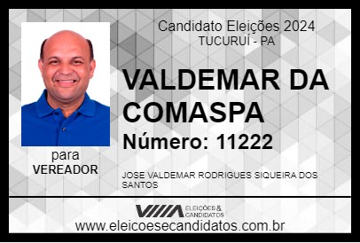 Candidato VALDEMAR DA COMASPA 2024 - TUCURUÍ - Eleições