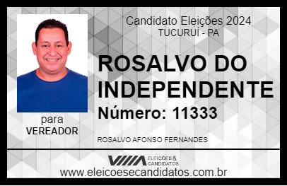 Candidato ROSALVO DO INDEPENDENTE 2024 - TUCURUÍ - Eleições