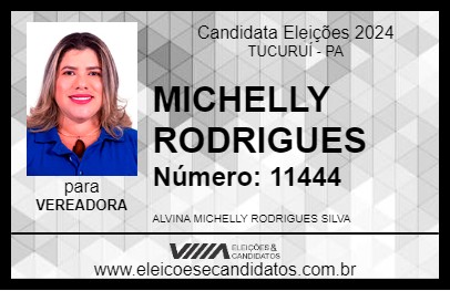 Candidato MICHELLY RODRIGUES 2024 - TUCURUÍ - Eleições