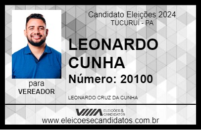 Candidato LEONARDO CUNHA 2024 - TUCURUÍ - Eleições