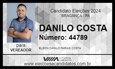 Candidato DANILO COSTA 2024 - BRAGANÇA - Eleições