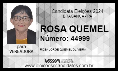 Candidato ROSA QUEMEL 2024 - BRAGANÇA - Eleições