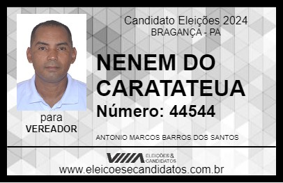 Candidato NENEM DO CARATATEUA 2024 - BRAGANÇA - Eleições