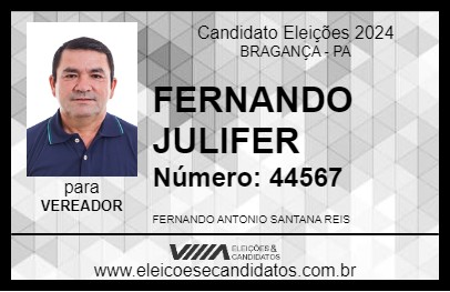 Candidato FERNANDO JULIFER 2024 - BRAGANÇA - Eleições