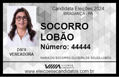 Candidato SOCORRO LOBÃO 2024 - BRAGANÇA - Eleições