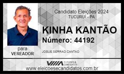 Candidato KINHA CANTÃO 2024 - TUCURUÍ - Eleições