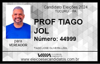 Candidato PROF TIAGO JOL 2024 - TUCURUÍ - Eleições