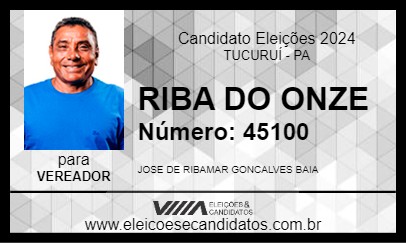 Candidato RIBA DO ONZE 2024 - TUCURUÍ - Eleições