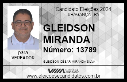 Candidato GLEIDSON MIRANDA 2024 - BRAGANÇA - Eleições