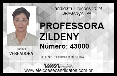 Candidato PROFESSORA ZILDENY 2024 - BRAGANÇA - Eleições