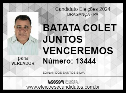 Candidato BATATA COLETIVO VENCEREMOS 2024 - BRAGANÇA - Eleições