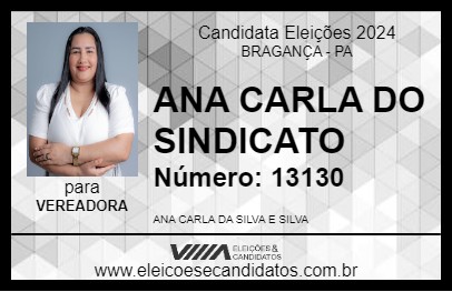 Candidato ANA CARLA DO SINDICATO 2024 - BRAGANÇA - Eleições