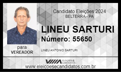 Candidato LINEU SARTURI 2024 - BELTERRA - Eleições