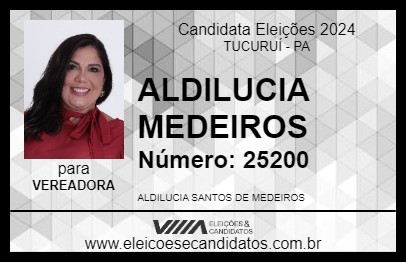 Candidato ALDILUCIA MEDEIROS 2024 - TUCURUÍ - Eleições