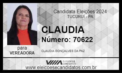 Candidato CLAUDIA 2024 - TUCURUÍ - Eleições