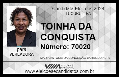 Candidato TOINHA DA CONQUISTA 2024 - TUCURUÍ - Eleições