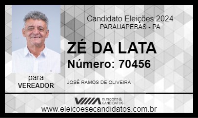 Candidato ZÉ DA LATA 2024 - PARAUAPEBAS - Eleições