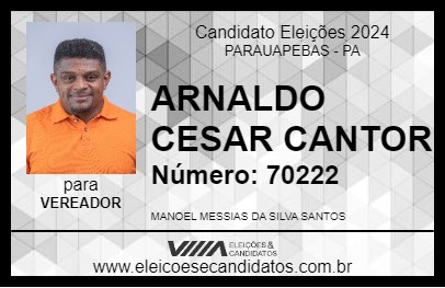 Candidato ARNALDO CESAR CANTOR 2024 - PARAUAPEBAS - Eleições