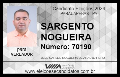 Candidato SARGENTO NOGUEIRA 2024 - PARAUAPEBAS - Eleições