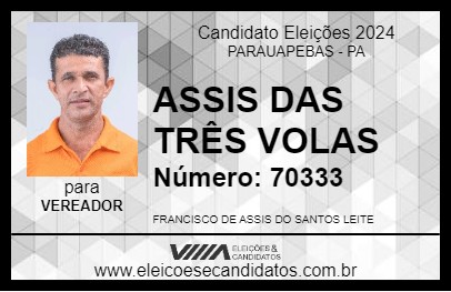 Candidato ASSIS DAS TRÊS VOLTAS 2024 - PARAUAPEBAS - Eleições