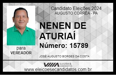 Candidato NENEN DE ATURIAÍ 2024 - AUGUSTO CORRÊA - Eleições