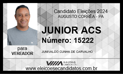 Candidato JUNIOR ACS 2024 - AUGUSTO CORRÊA - Eleições