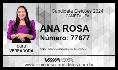 Candidato ANA ROSA 2024 - CAMETÁ - Eleições