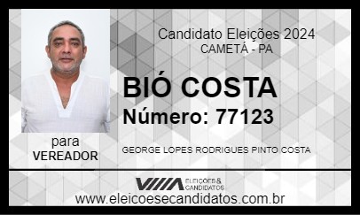 Candidato BIÓ COSTA 2024 - CAMETÁ - Eleições