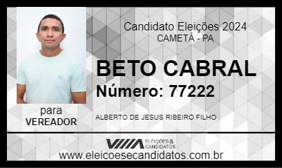 Candidato BETO CABRAL 2024 - CAMETÁ - Eleições