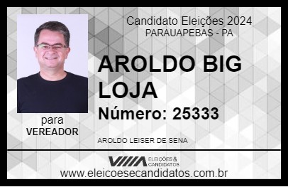 Candidato AROLDO BIG LOJA 2024 - PARAUAPEBAS - Eleições