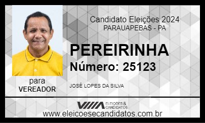 Candidato PEREIRINHA 2024 - PARAUAPEBAS - Eleições