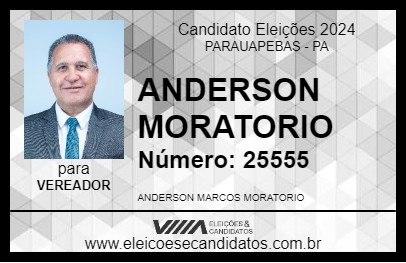 Candidato ANDERSON MORATORIO 2024 - PARAUAPEBAS - Eleições