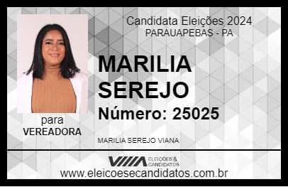 Candidato MARILIA SEREJO 2024 - PARAUAPEBAS - Eleições