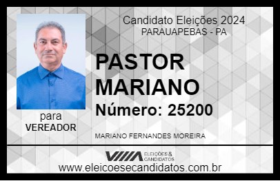 Candidato PASTOR MARIANO 2024 - PARAUAPEBAS - Eleições