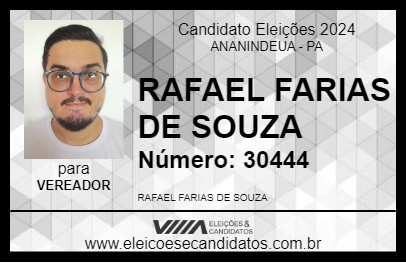 Candidato RAFAEL FARIAS DE SOUZA 2024 - ANANINDEUA - Eleições