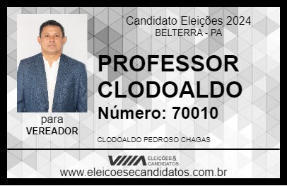 Candidato PROFESSOR CLODOALDO 2024 - BELTERRA - Eleições