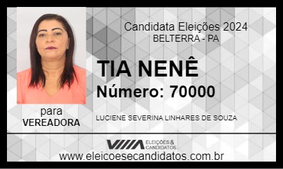 Candidato TIA NENÊ 2024 - BELTERRA - Eleições