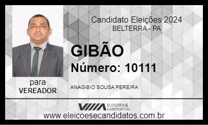 Candidato GIBÃO 2024 - BELTERRA - Eleições