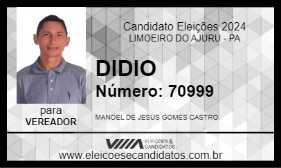 Candidato DIDIO CASTRO 2024 - LIMOEIRO DO AJURU - Eleições