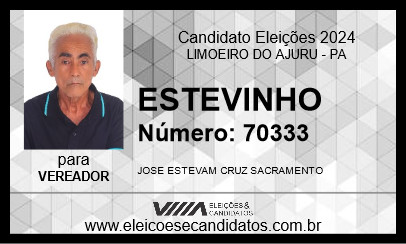 Candidato ESTEVINHO 2024 - LIMOEIRO DO AJURU - Eleições