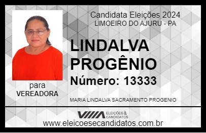 Candidato LINDALVA PROGÊNIO 2024 - LIMOEIRO DO AJURU - Eleições