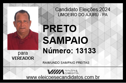 Candidato PRETO SAMPAIO 2024 - LIMOEIRO DO AJURU - Eleições