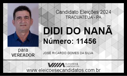 Candidato DIDI DO NANÃ 2024 - TRACUATEUA - Eleições