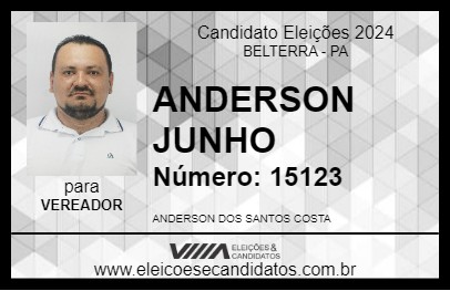 Candidato ANDERSON JUNHO 2024 - BELTERRA - Eleições