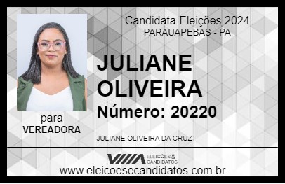 Candidato JULIANE OLIVEIRA 2024 - PARAUAPEBAS - Eleições