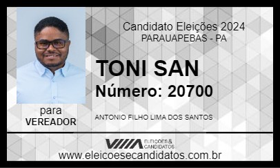 Candidato TONI SAN 2024 - PARAUAPEBAS - Eleições