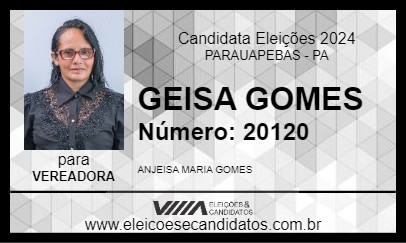 Candidato GEISA GOMES 2024 - PARAUAPEBAS - Eleições