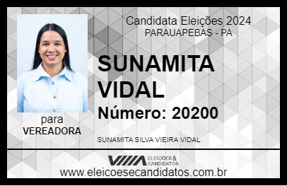 Candidato SUNAMITA VIDAL 2024 - PARAUAPEBAS - Eleições