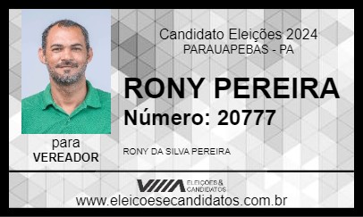 Candidato RONY PEREIRA 2024 - PARAUAPEBAS - Eleições